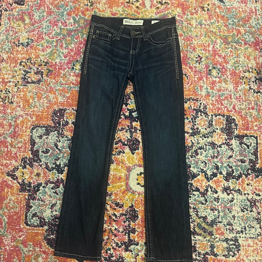 BKE Women's Boot Cut Jeans - Dark Blue Payton